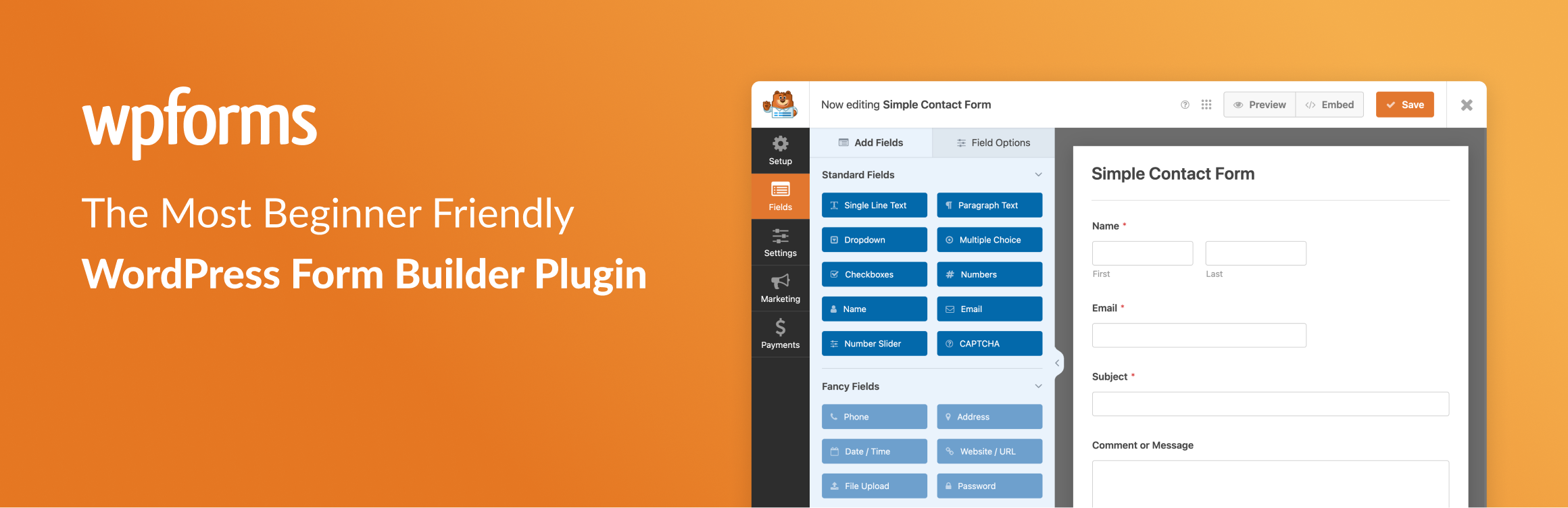 WPForms Plugin Interface